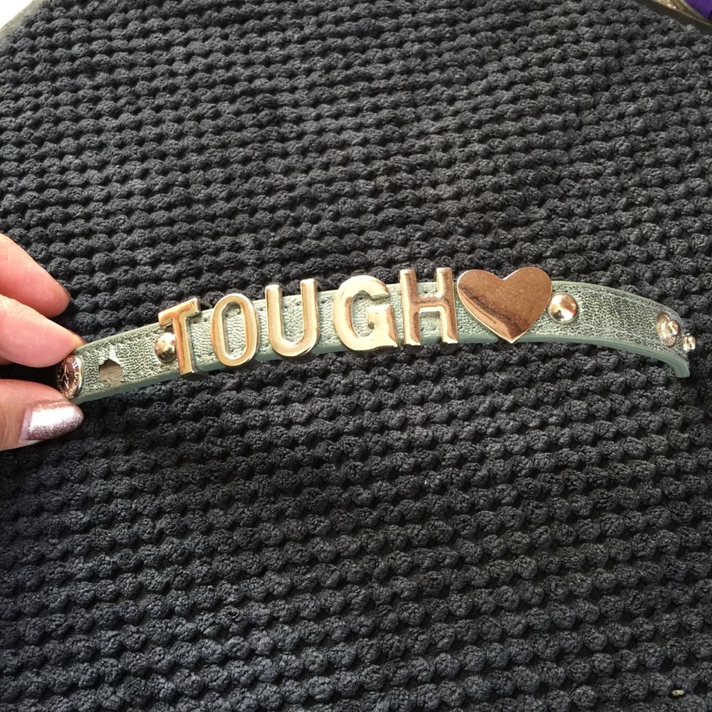 BCBG Tough Love olive green glitter bracel…